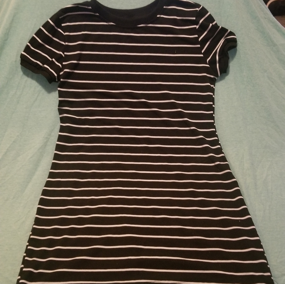 Black & White Striped Mini Dress